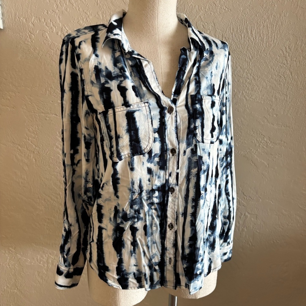 Rock & Republic Tie-Dye Button-Up Women's Top sz XS